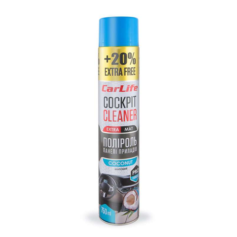 CARLIFE Поліроль панелі приладів Кокос. Cockpit Cleaner EXTRA MAT750ml (24шт/ящ)