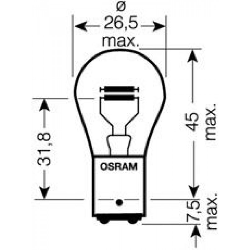 7537-BLI2 OSRAM Лампа P21/5W 24V 21W BAY15d ORIGINAL