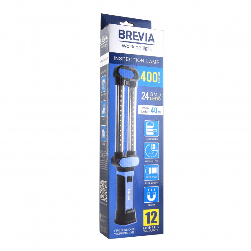 BREVIA LED Інспекційна лампа 24SMD, 40см, 400lm, 2000mAh, microUSB