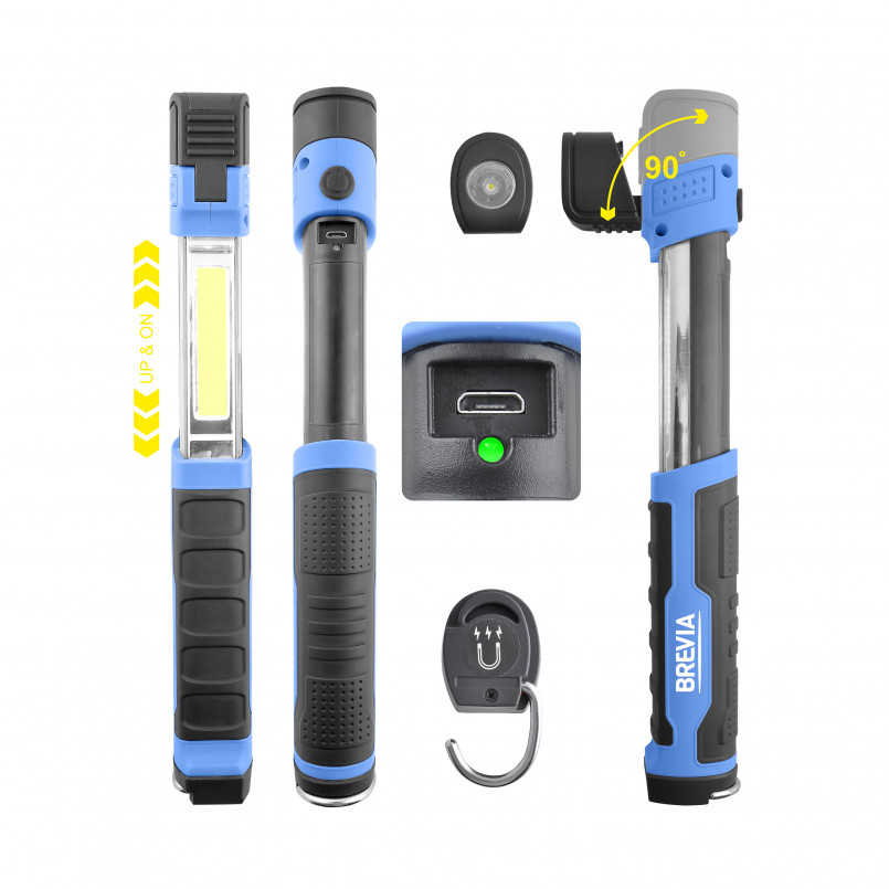 LED Телескопічна інспекційна лампа 3W COB+1W LED 300lm, 2000mAh, microUSB