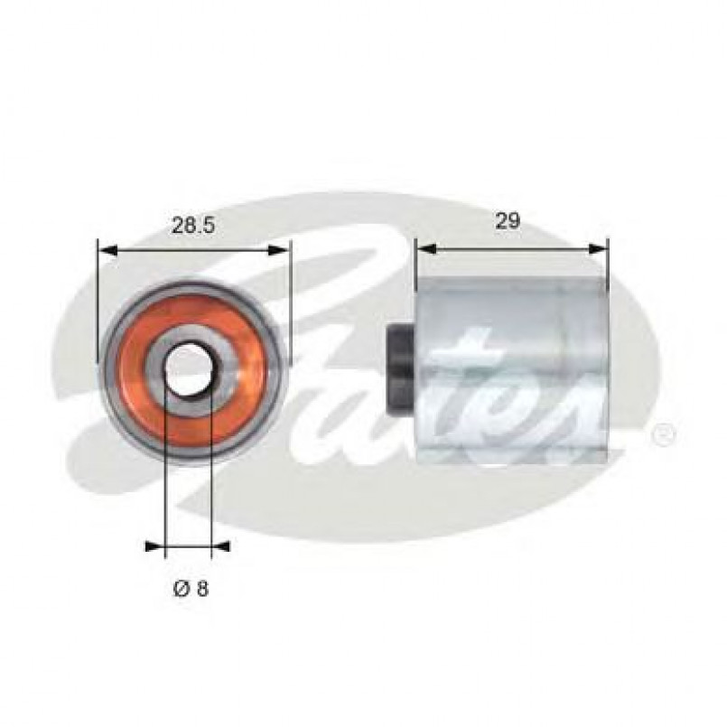 T42148 (7786-21481)  Обвідний ролик ременя ГРМ GATES POWERGRIP IDLER