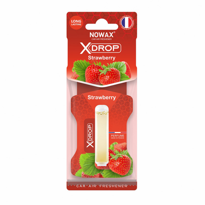 NOWAX Ароматизатор целюлозний з капсулою Nowax серія X Drop - Strawberry (25шт/ящ)