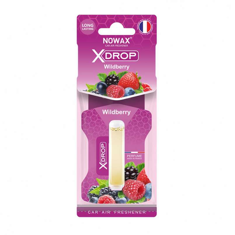 NOWAX Ароматизатор целюлозний з капсулою Nowax серія X Drop - Wildberry (25шт/ящ)