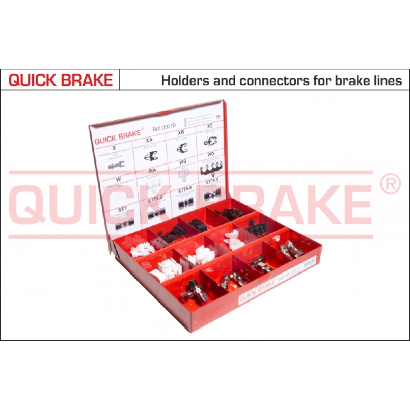 0001D QUICK BRAKE Комплект cоединителей и клипс крепления трубок тормозных d5.0-8.0 (К-кт 38 шт.)
