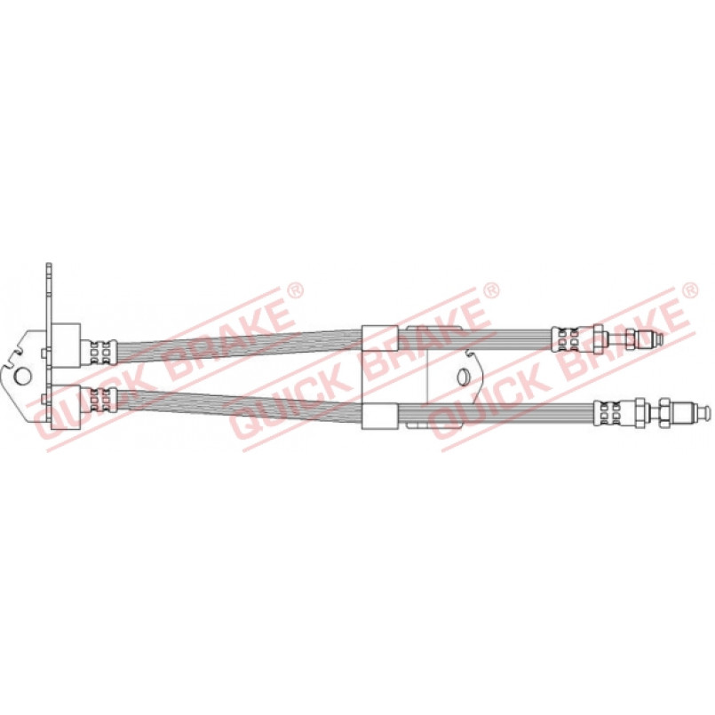 36.701 QUICK BRAKE Шланг тормозной (задний) Ford Transit 2.3/2.2TDCi-3.2TDCi 06- (К-кт) 582mm/600mm