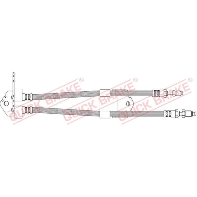 36.700 QUICK BRAKE Шланг гальмівний (задній) Ford Transit 2.3/2.2TDCi-3.2TDCi 06- (К-кт) 699,5mm/715