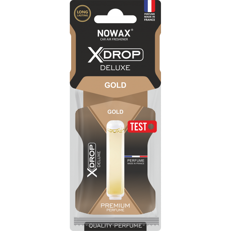 NOWAX Ароматизатор целюлозний з капсулою Nowax серія X Drop Delux - Gold (25шт/ящ)