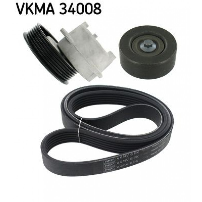 VKMA 34008 SKF Комплект доріжкового ремня (ролик, ремінь)