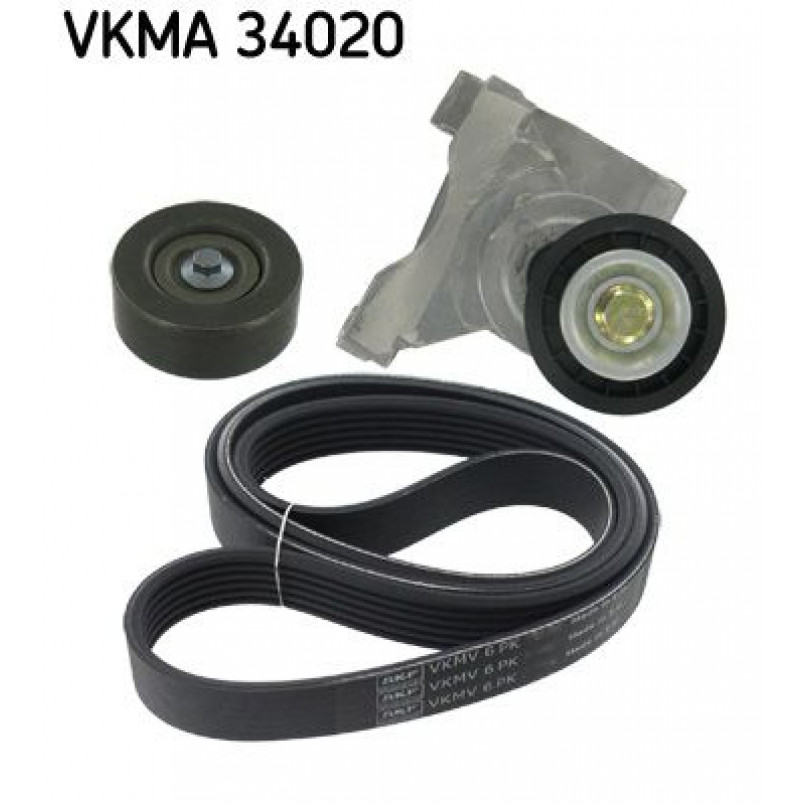 VKMA 34020 SKF Комплект доріжкового ремня (ролик, ремінь)