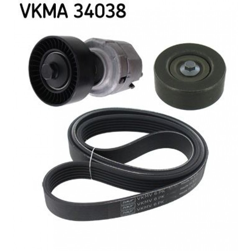 VKMA 34038 SKF Комплект доріжкового ремня (ролик, ремінь)