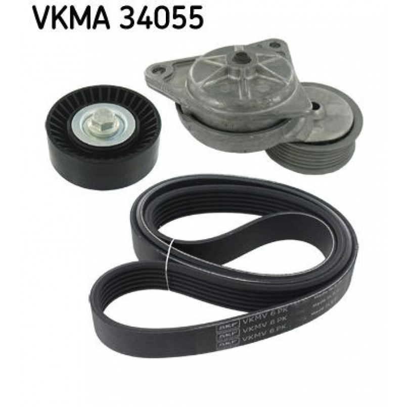 VKMA 34055 SKF Комплект доріжкового ремня (ролик, ремінь)