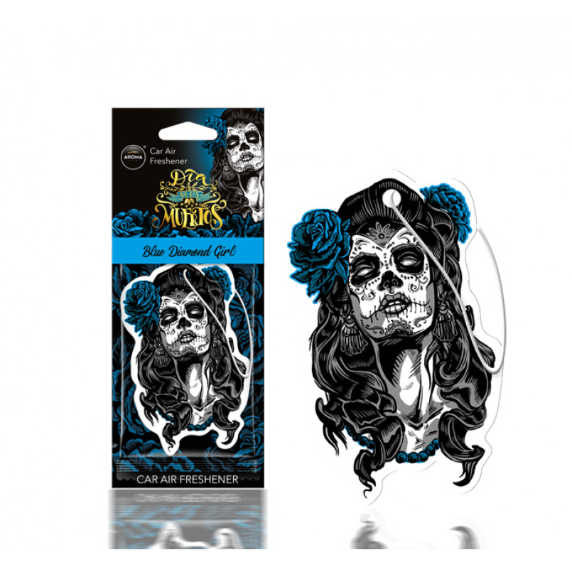 AROMA Ароматизатор Aroma Car Cellulose Dia De Los Muertos - Biue Diamond Girl (24шт.)