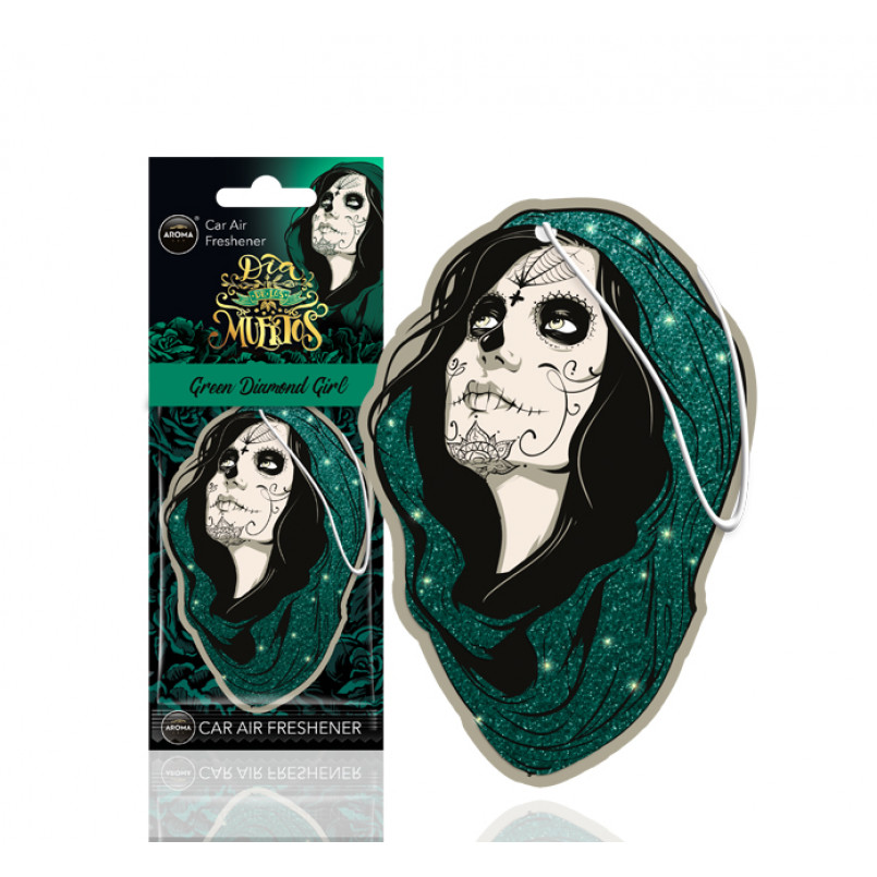 AROMA Ароматизатор Aroma Car Cellulose Dia De Los Muertos - Green Diamond Girl (24шт.)