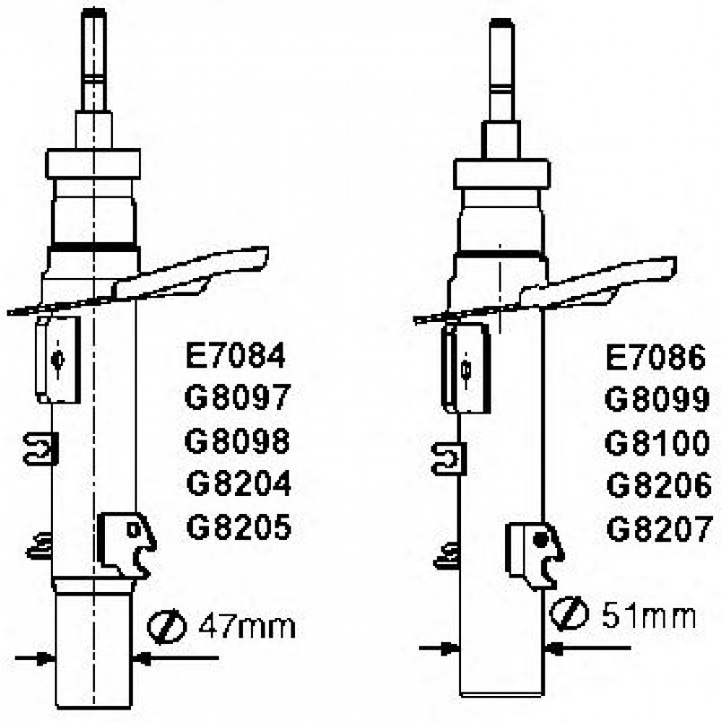G8098 Monroe Амортизатор GAS передній лівийPEUGEOT 207 (WA_, WC_) 02.2006 - 12.2015;PEUGEOT 207 CC (