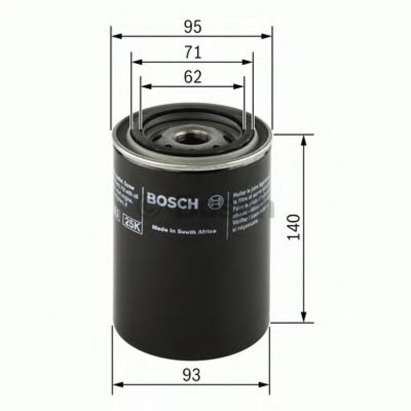 0986452001 BOSCH Фільтр оливи P2001