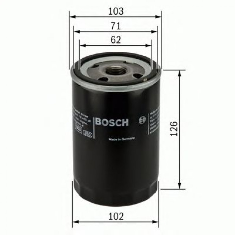 0986452042 BOSCH Фільтр оливи P2042