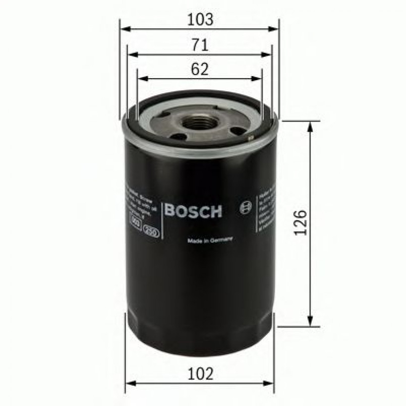 0986452066 BOSCH Фільтр оливи P2066