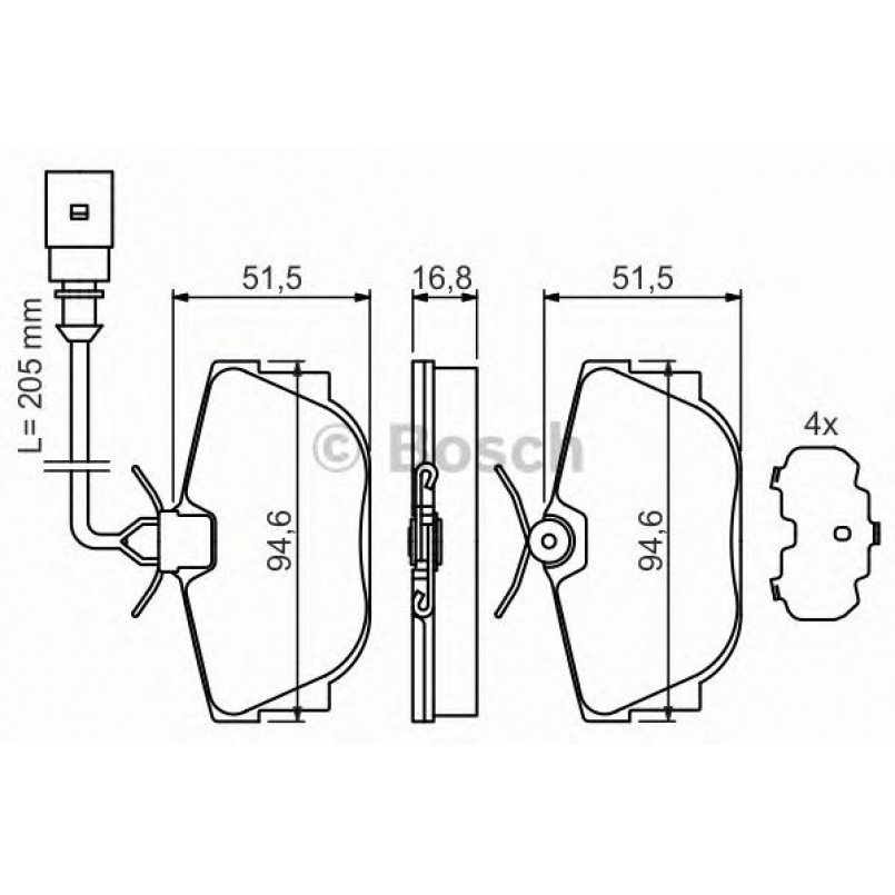 0986494051 BOSCH Гальмівні колодки до дисків