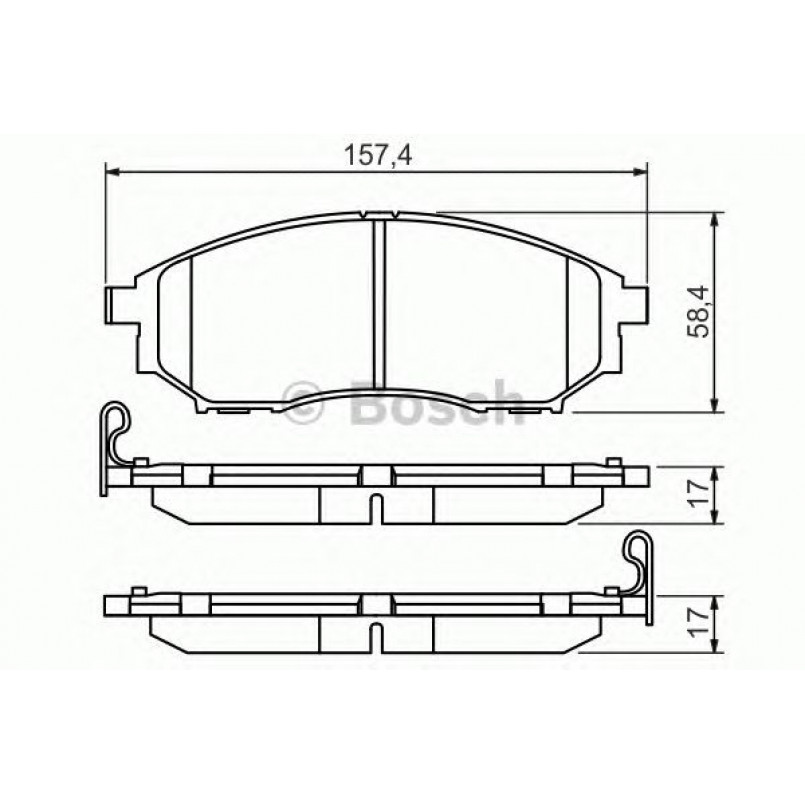 0986494295 BOSCH Гальмівні колодки до дисків BP1244