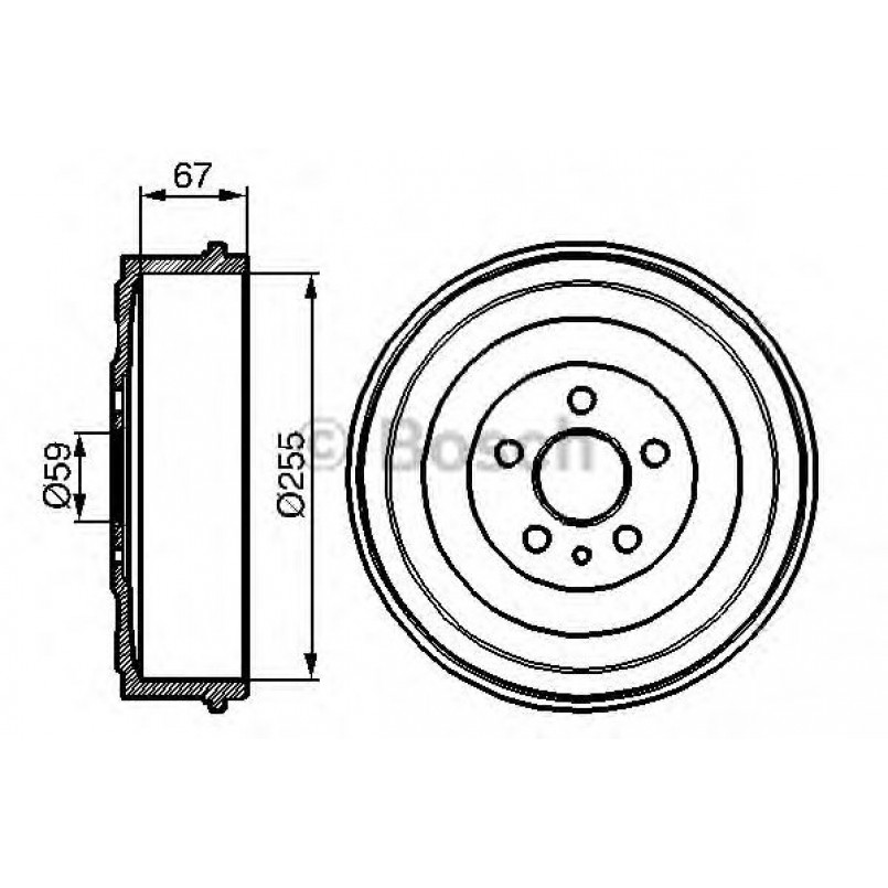 0986477144 BOSCH Гальмівний барабан DB215