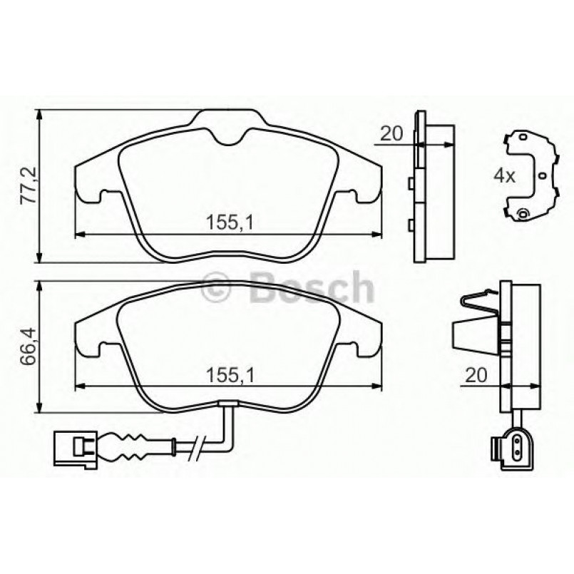 0986494372 BOSCH Гальмівні колодки до дисків BP1280