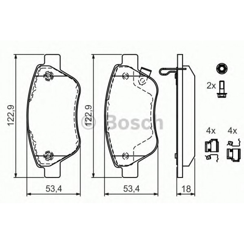 0986494092 BOSCH Гальмівні колодки до дисків BP1002