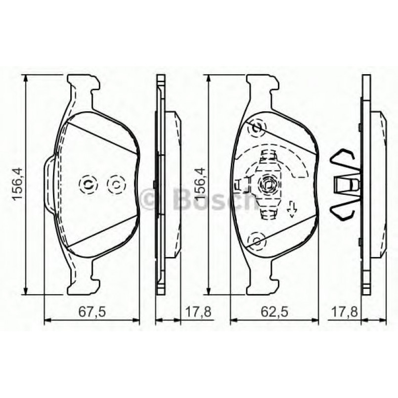 0986495066 BOSCH Гальмівні колодки до дисків