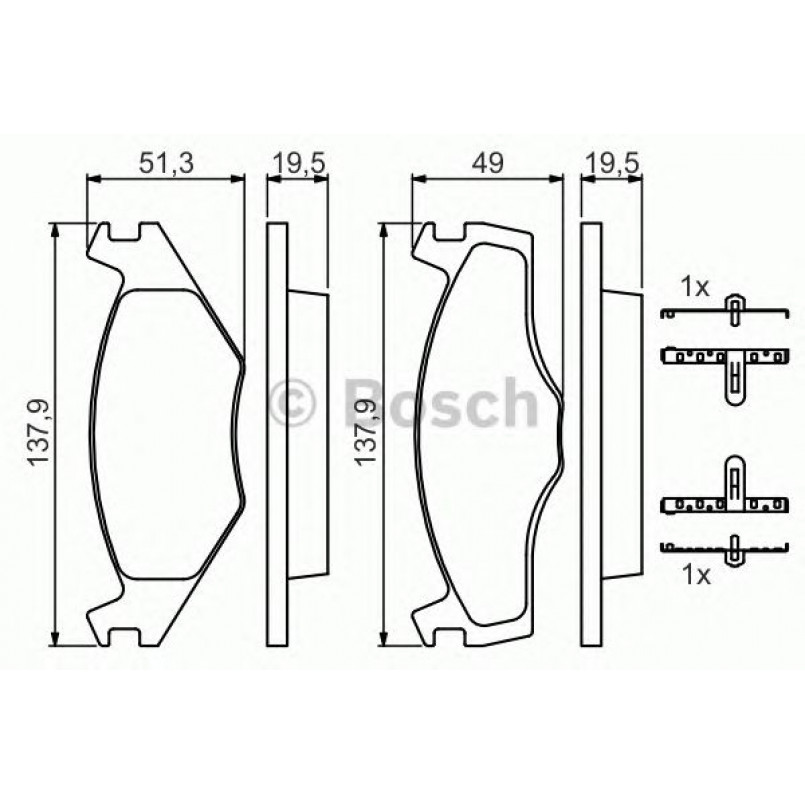 0986468873 BOSCH Гальмівні колодки до дисків BP737