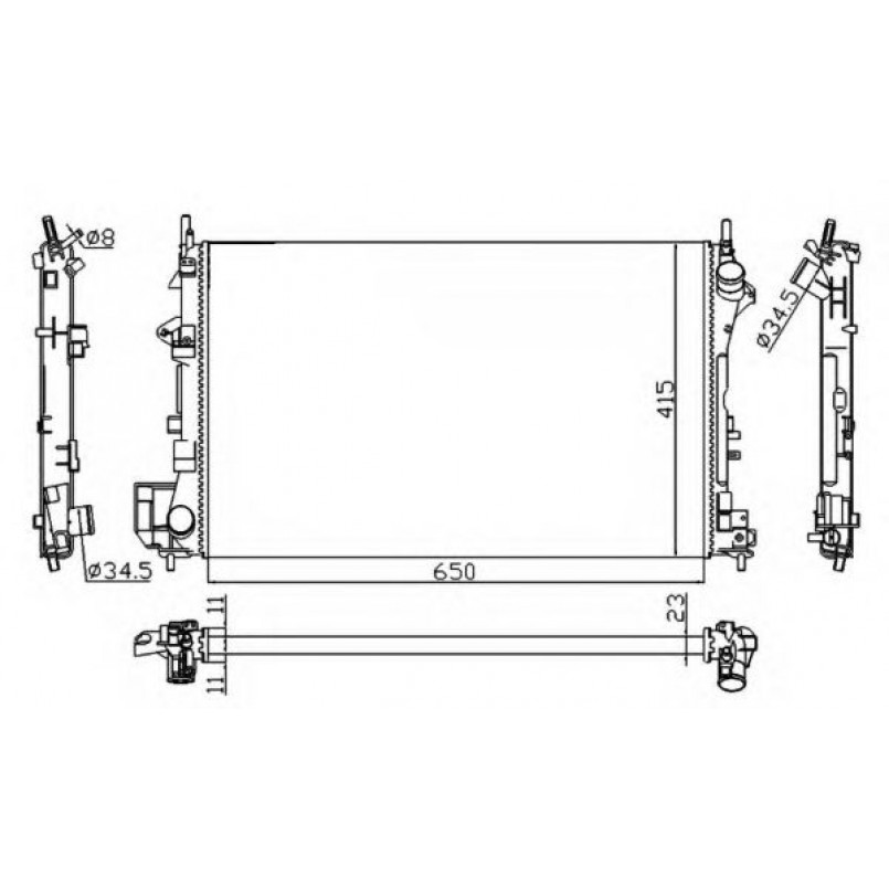 58203A NRF Радіатор охолодження Opel Vectra C 1.6-1.8 16V 02- (Economy Class)