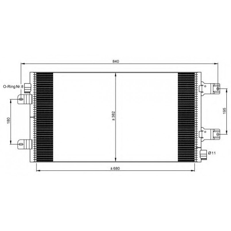 35880 NRF Конденсатор кондиціонера Nissan Interstar 2.5 Dci 06-/Opel Movano 2.5 Cdti 03-/Renault Mas