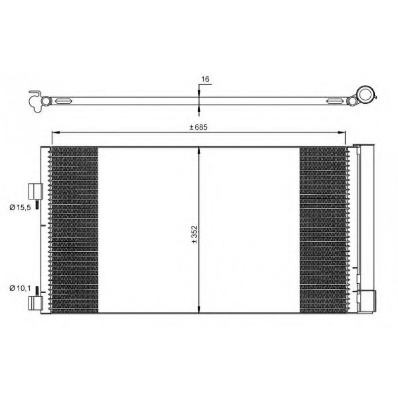 35890 NRF Радіатор кондиціонера Renault Laguna III, Latitude 1.5D-3.5 10.07-