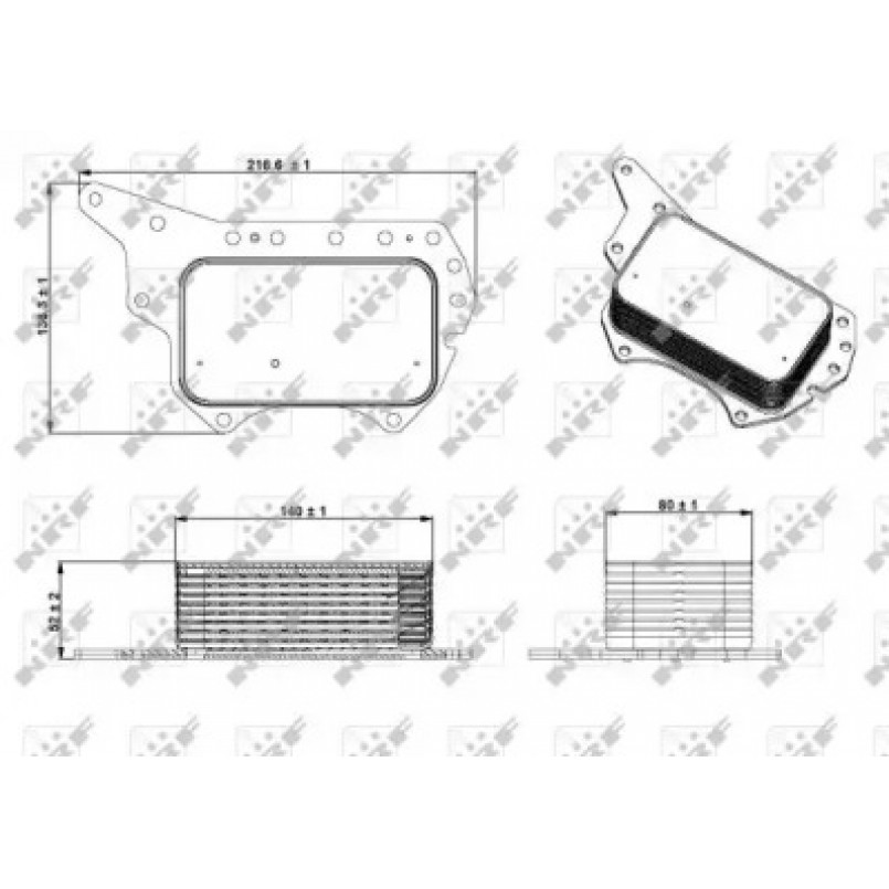 31337 NRF Масляний Радіатор Mercedes Vito (W447) Nissan Qashqai . X-Trail Opel Vivaro B Renault Espa