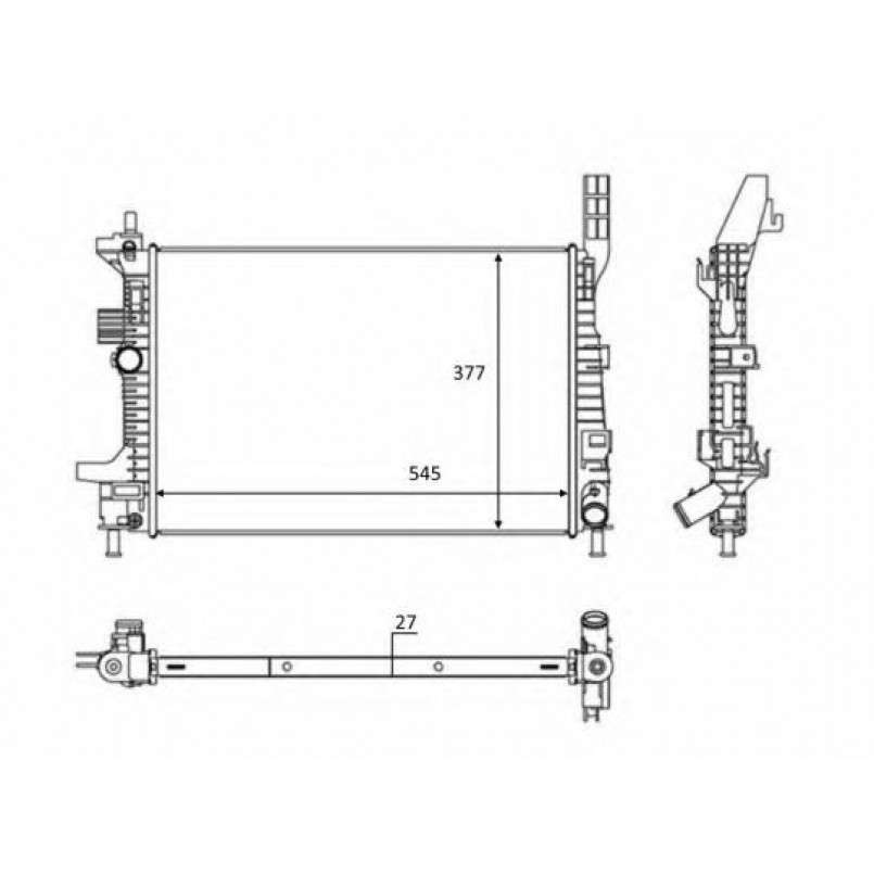 58284 NRF Радіатор охолодження двигуна Ford C-Max II, Focus III, Grand C-Max, Kuga II, Transit Conne