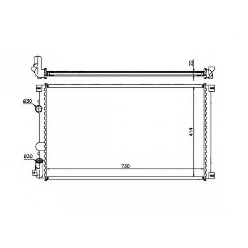 58321 NRF Радіатор охолодж. двигуна RENAULT MASTER II 1.9D/2.2D/2.5D 09.00-