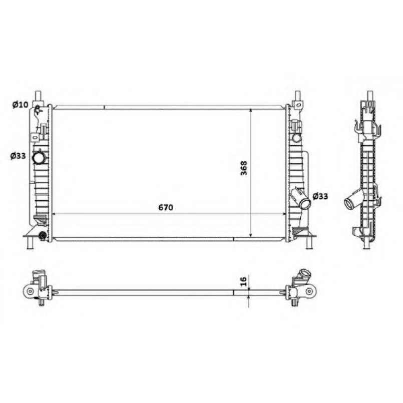 53905 NRF Радіатор основний Mazda 3 1.6-2.0 2009-