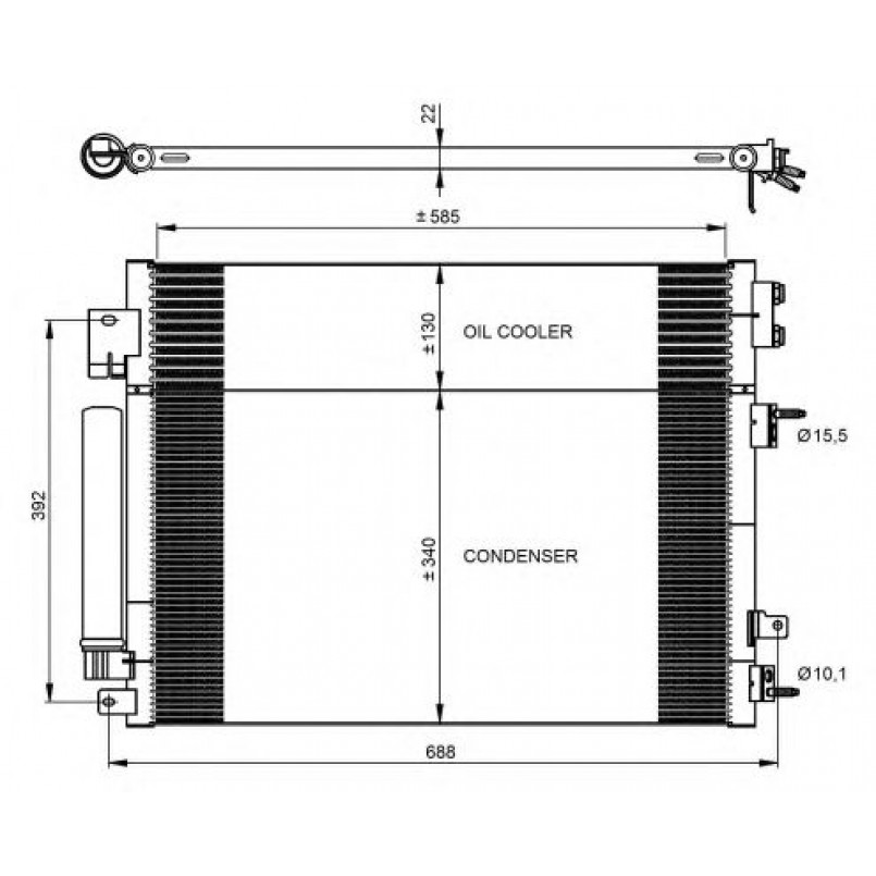 350088 NRF Радіатор кондиціонера