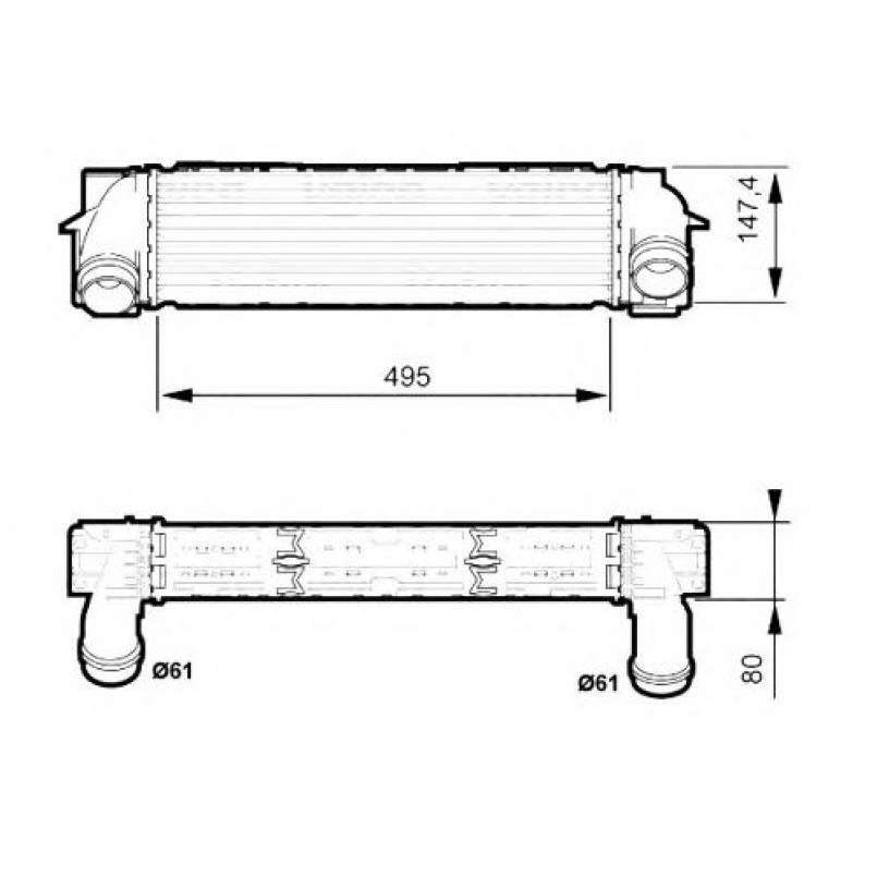 30524 NRF Радіатор інтеркулера BMW X3 (F25)/X4 (F26) 1.6/2.0