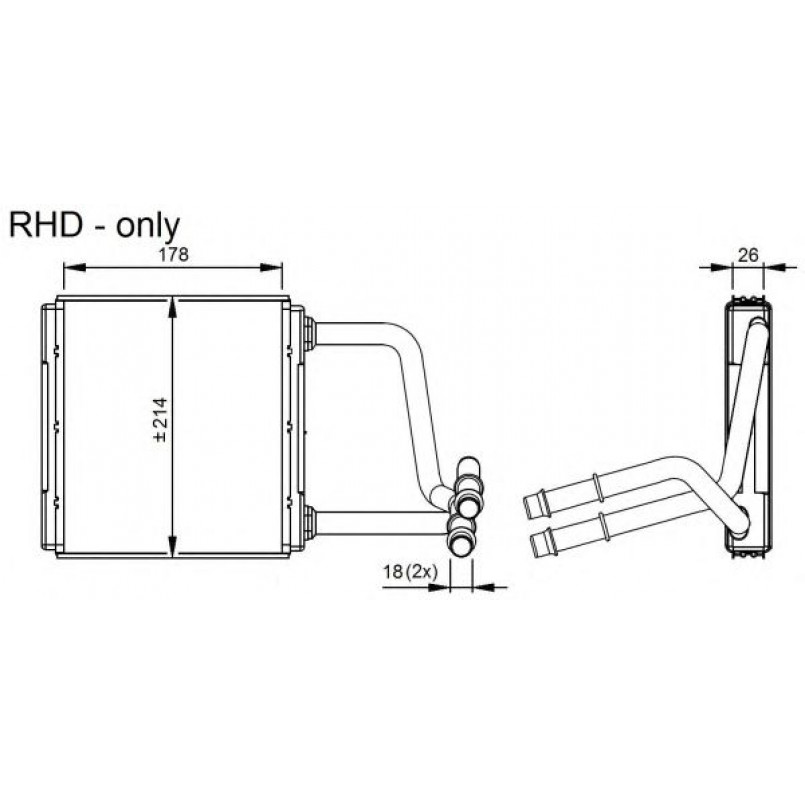 54296 NRF Радіатор опалювання салона DB 211