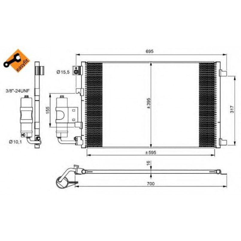 350042 NRF Радіатор кондиціонера