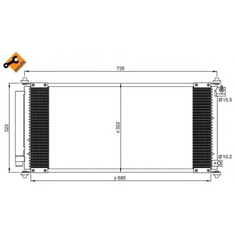 35791 NRF Радіатор кондиціонера