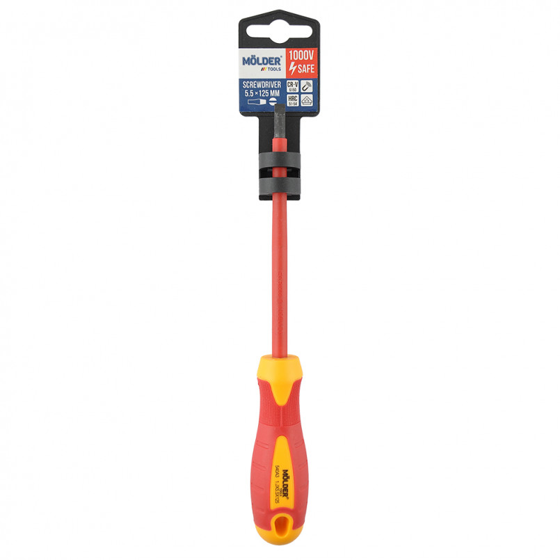 MOLDER Викрутка шліцева, діелектрична, VDE 1000 В, SL5.5x125mm (12шт/уп)