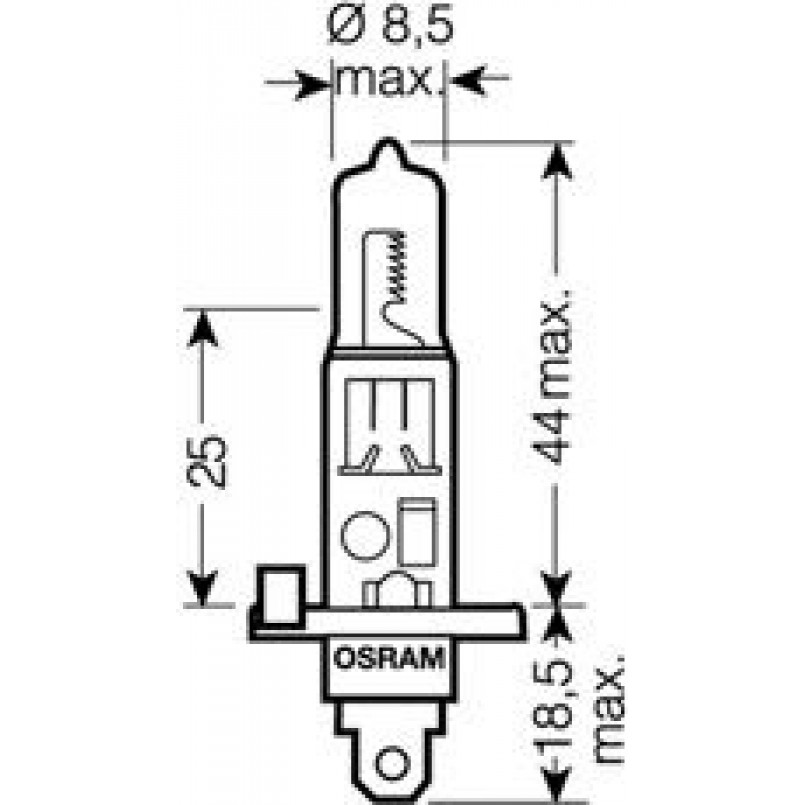 62200SBP-FS OSRAM Лампа H1 12V 100W P14.5S SUPER BRIGHT PREMIUM