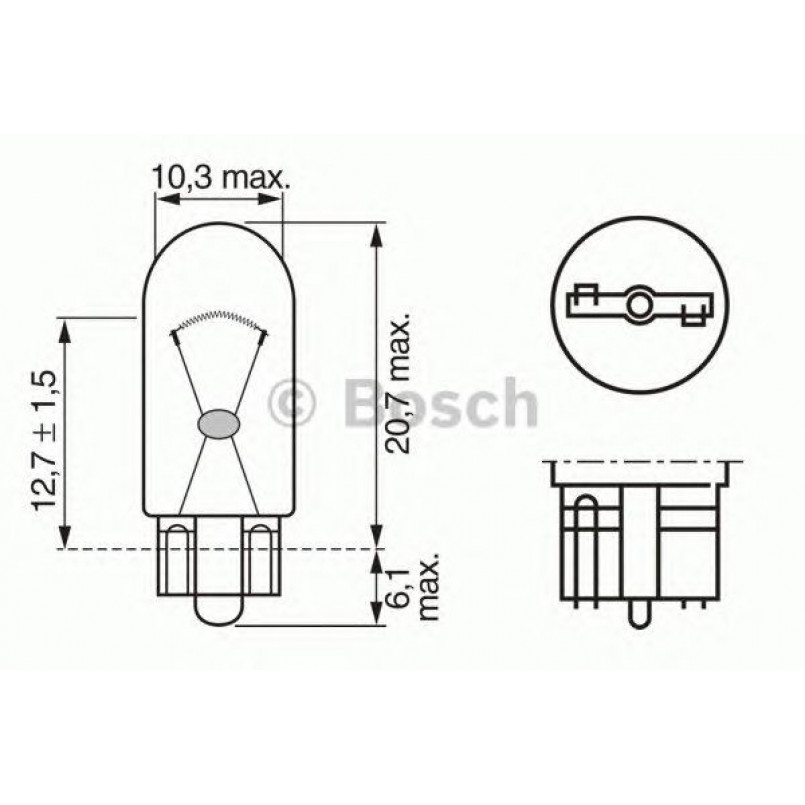 1987302518 BOSCH Лампа W5W 24V W2,1X9,5D Trucklight (10 шт.)