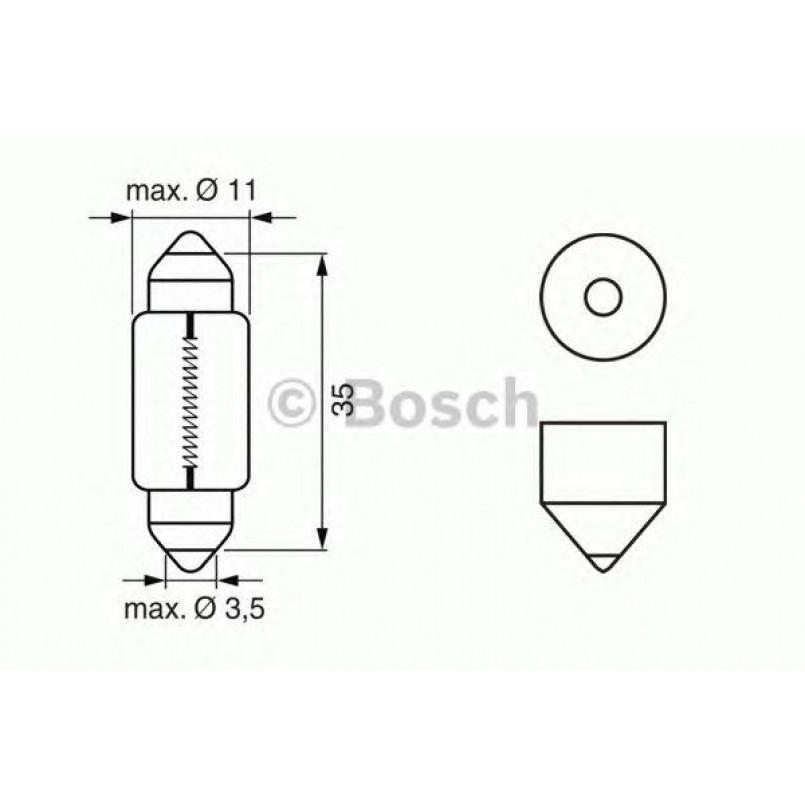 1987302228 BOSCH Лампа C10W 12V 10W SV8,5-8 PURE LIGHT 35мм (10 шт.)