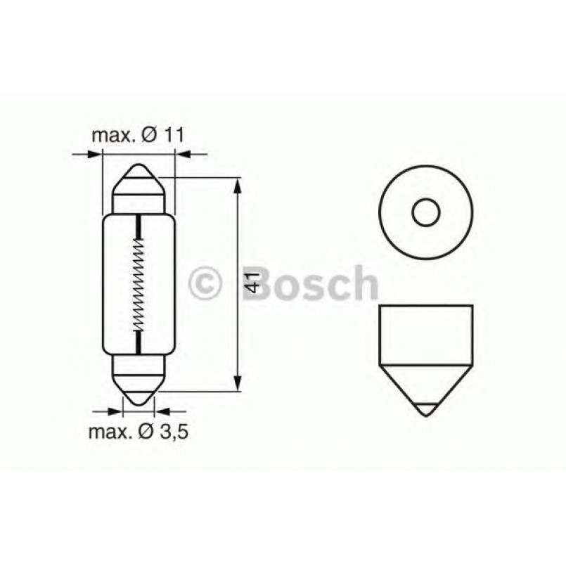 1987302225 BOSCH Лампа C5W 12V 5W SV8,5-8 PURE LIGHT 41мм (10 шт.)
