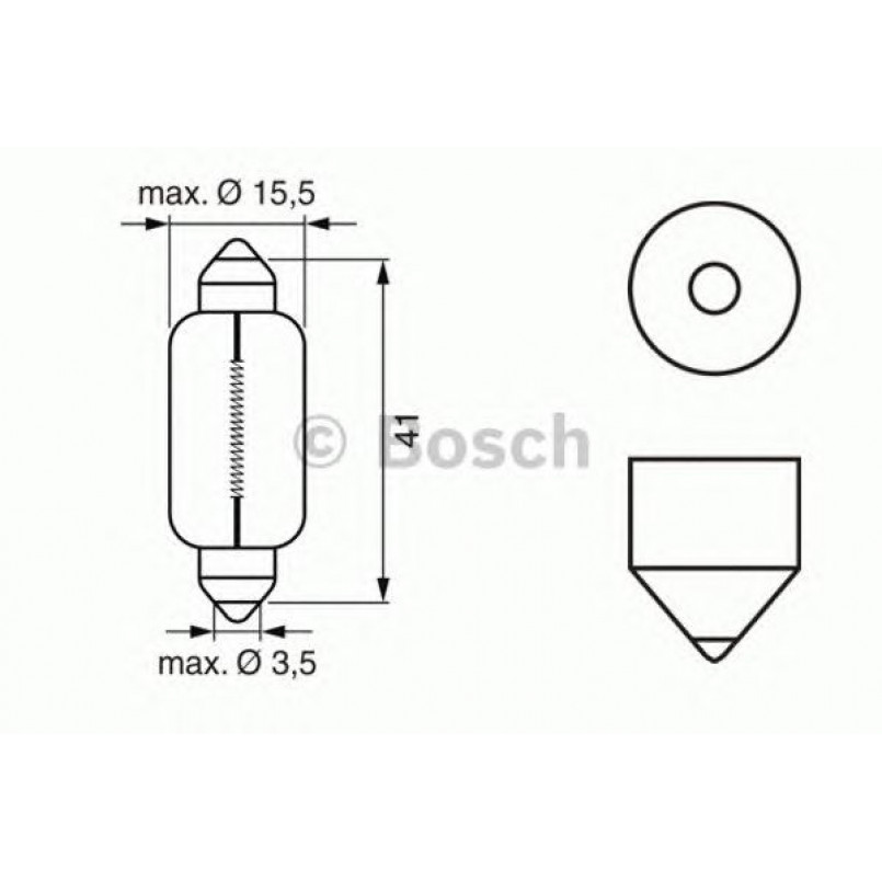 1987302238 BOSCH Лампа C15W 12V 15W SV8,5-8 PURE LIGHT (10 шт.)
