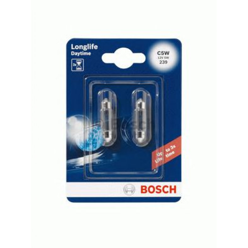 1987301060 BOSCH Лампа C5W 12V 5W SV8,5-8 LONGLIFE DAYTIME (бл. 2 шт.)