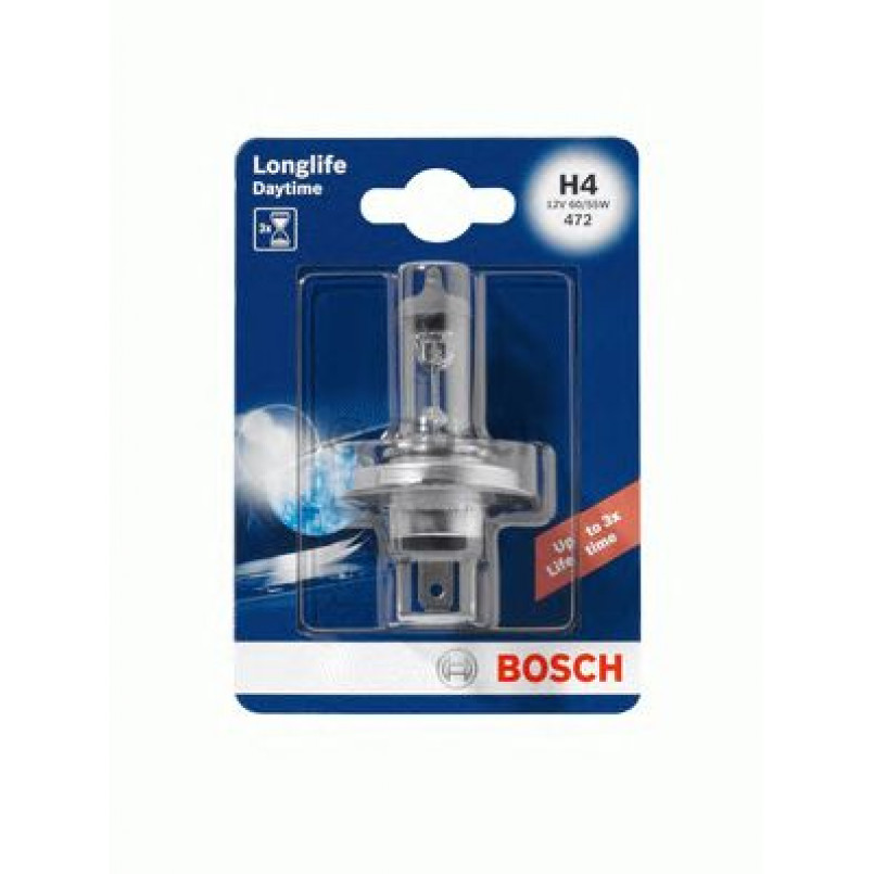 1987301054 BOSCH Лампа H4 60/55W P43T LONGLIFE DAYTIME