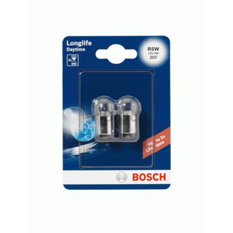 1987301058 BOSCH Лампа R5W 12V 5W BA15S LONGLIFE DAYTIME (бл. 2 шт.)
