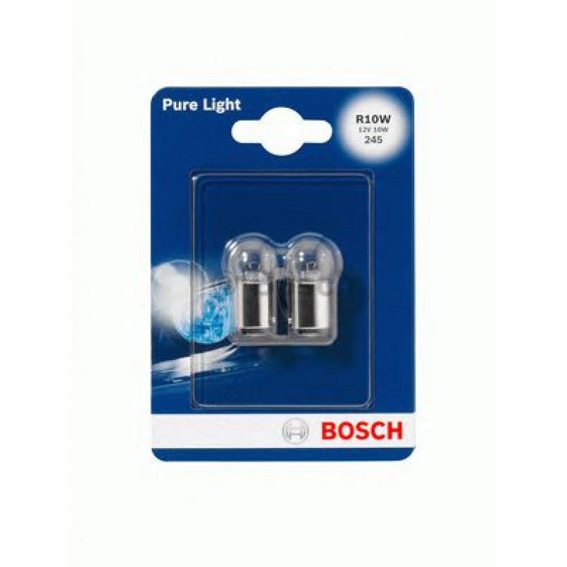 1987301019 BOSCH Лампа R10W 12V 10W BA15S PURE LIGHT (бл. 2 шт.)